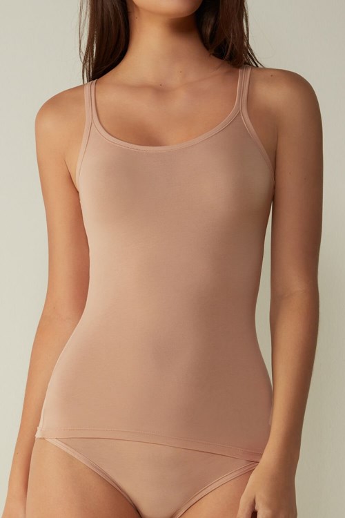 Intimissimi Ultralight Supima® Pamuklu Top Bej Rengi | TABLO-7409