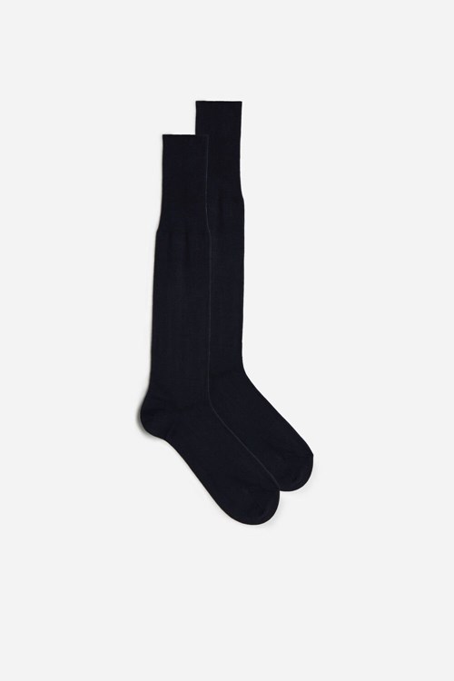 Intimissimi Uzun Cashmere-Silk-Pamuklu Blend Socks Mavi Mavi | JNQKT-2836