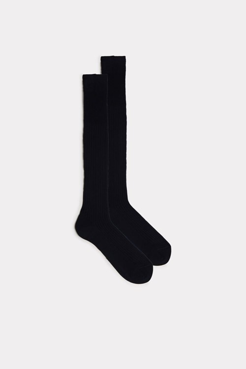 Intimissimi Uzun Nervürlü Egyptian Pamuklu Socks Mavi Mavi | AUFIK-2140