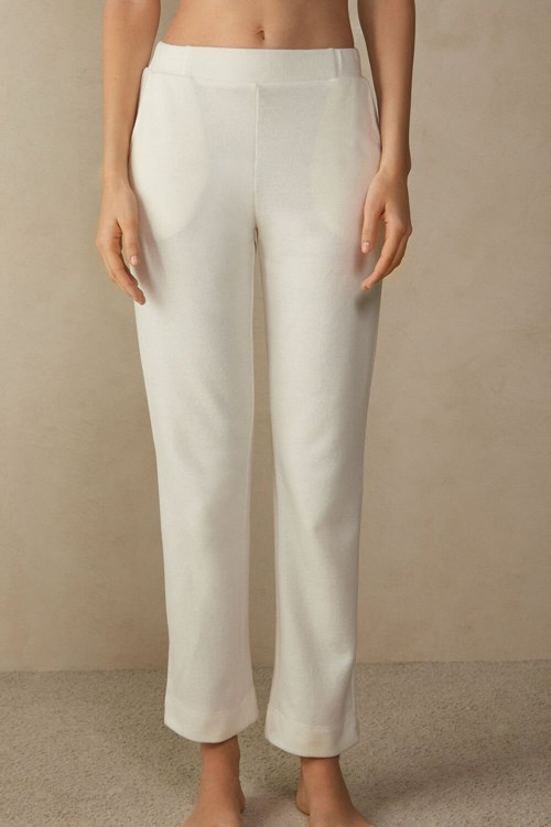 Intimissimi Warm Cuddles Full Length Pants Beyaz Krema | DAUXR-7860