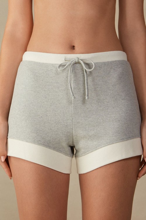 Intimissimi Warm Cuddles Shorts Gri Gri Beyaz | OFSCR-3218