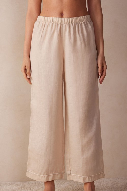 Intimissimi Yacht Night Linen Pants Bej Rengi | MVQAZ-4603