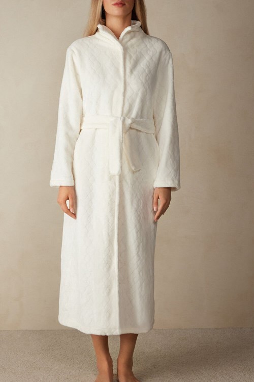 Intimissimi Zarif Night Long Robe Beyaz | VLNGZ-6342